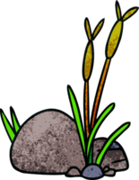 hand drawn textured cartoon doodle of stone and pebbles png