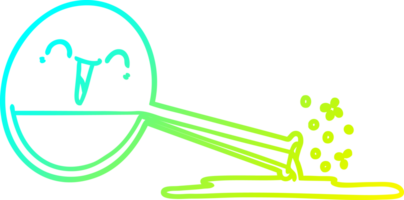 cold gradient line drawing of a happy cartoon spilled chemicals png