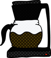 tecknad doodle kaffefiltermaskin png