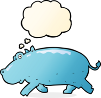 cartoon hippopotamus with thought bubble png