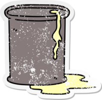 distressed sticker of a quirky hand drawn cartoon barrel of oil png