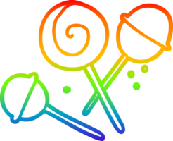 rainbow gradient line drawing of a traditional lollipop png