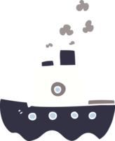 cartoon doodle steam boat png