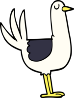 cartoon doodle tall bird png