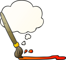 cartoon paintbrush with thought bubble in smooth gradient style png