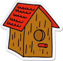 hand drawn sticker cartoon doodle of a wooden bird house png