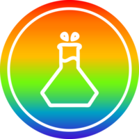 science expérience circulaire icône avec arc en ciel pente terminer png