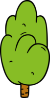mano dibujado dibujos animados garabatear soltero verde árbol png