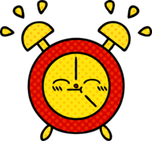 comic book style cartoon of a alarm clock png