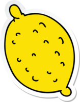 sticker of a quirky hand drawn cartoon lemon png