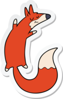 sticker of a cartoon jumping fox png