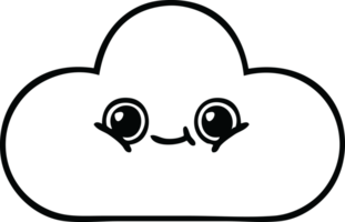 line drawing cartoon of a snow cloud png