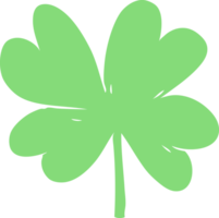 flat color style cartoon four leaf clover png