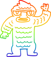 arco Iris gradiente linha desenhando do uma desenho animado grande yeti png