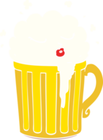 chope de bière de dessin animé de style couleur plat png