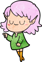 niña elfa feliz de dibujos animados png