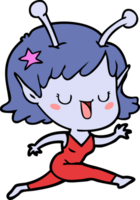 happy alien girl cartoon laughing png