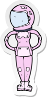 sticker of a cartoon female astronaut png