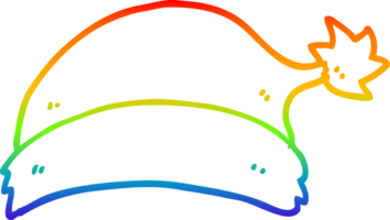 rainbow gradient line drawing of a cartoon christmas hat png