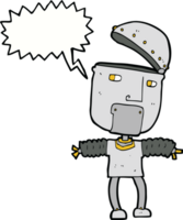 funny cartoon robot with open head with speech bubble png