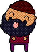 man with beard sticking out tongue png