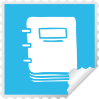 square peeling sticker cartoon of a note book png