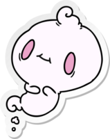 sticker tekenfilm illustratie van een kawaii schattig geest png