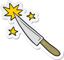 pegatina de un cuchillo de cocina afilado de dibujos animados png