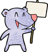 protester bear cartoon png