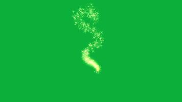 Magical Shiny glowing glittering sparkle trail effect animation isolated on green screen background video