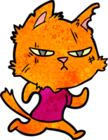 tough cartoon cat running png