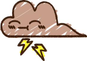 dibujo de tiza de nube de tormenta png