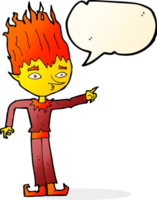 Feuergeist-Cartoon mit Sprechblase png