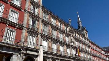 12 March 2024 - Madrid, Spain - Crowds of Tourists on Plaza Mayor in Madrid, Spain - Spring Day video