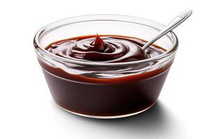 AI generated delicious chocolate pudding mockup photo