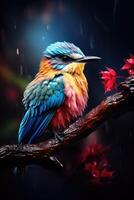 AI generated beautiful colorful bird photo