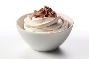 AI generated delicious chocolate pudding mockup photo