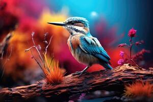 AI generated beautiful colorful bird photo