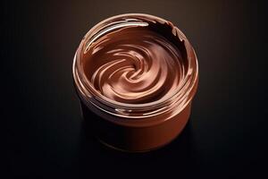 AI generated delicious chocolate pudding mockup photo