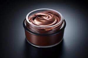 AI generated delicious chocolate pudding mockup photo