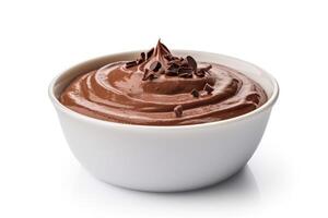 AI generated delicious chocolate pudding mockup photo