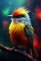 AI generated beautiful colorful bird photo