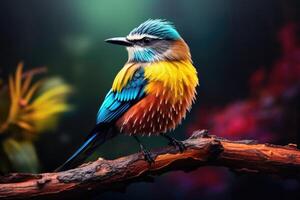 AI generated beautiful colorful bird photo