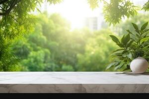 AI generated podium promotion product table photo