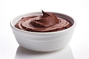 AI generated delicious chocolate pudding mockup photo