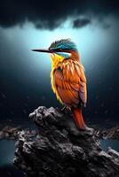 AI generated beautiful colorful bird photo