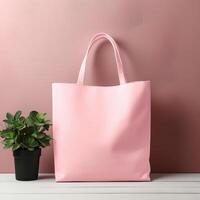 AI generated realistic tote bag mockup on isolated background photo