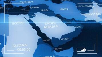 Saudi Arabia Map background useful for Politics, Elections, Travel, News and Sports Events video