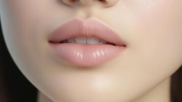 AI generated close up portrait of a woman lips skin care, ai photo