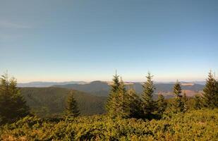 Mount Hoverla hanging peak of the Ukrainian Carpathians against the background of the sky photo